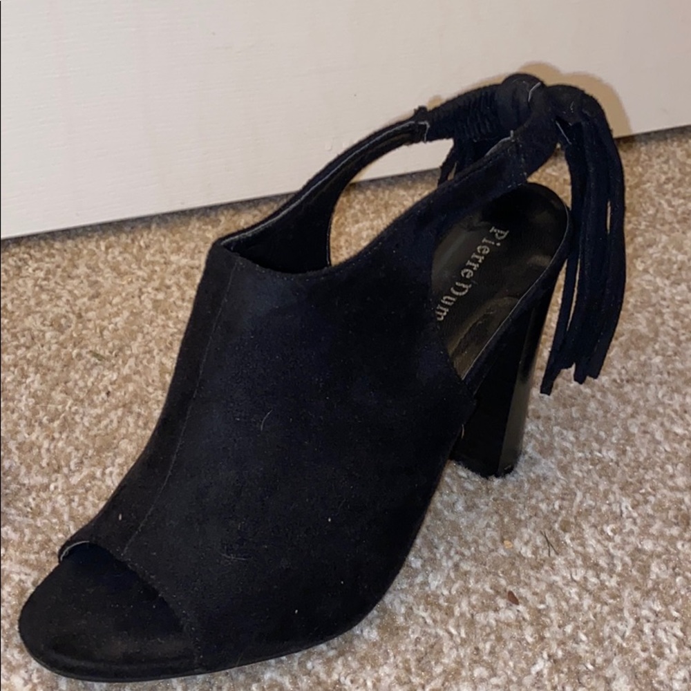 Pierre Dumas black open toe sling blacks